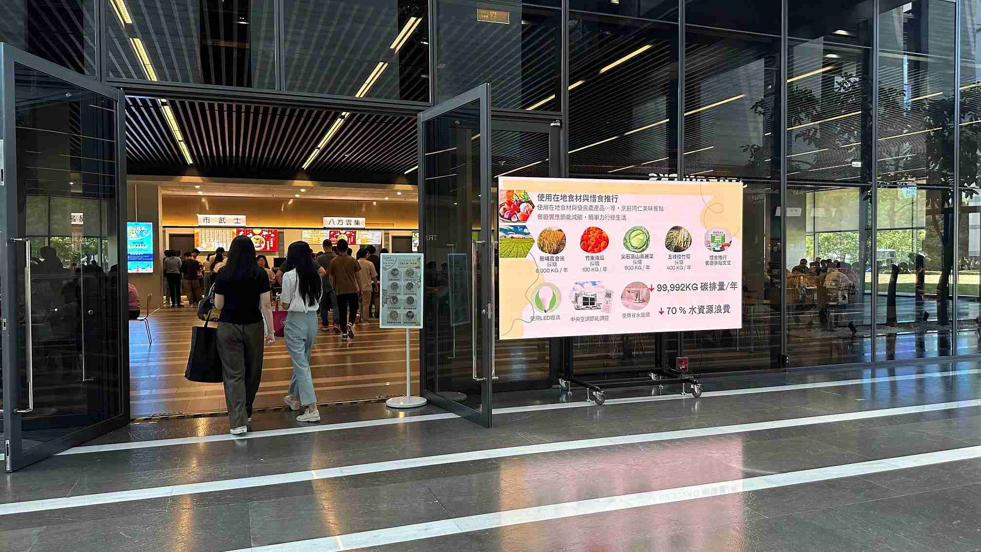  汇旺支付从日常办公环境出发，，，于总部大楼员工餐厅推广低碳饮食、、、发起减碳挑战等，，，由内而外引导员工反思及改变个人日常行为，，，，将公司转型成推动永续发展的重要场域